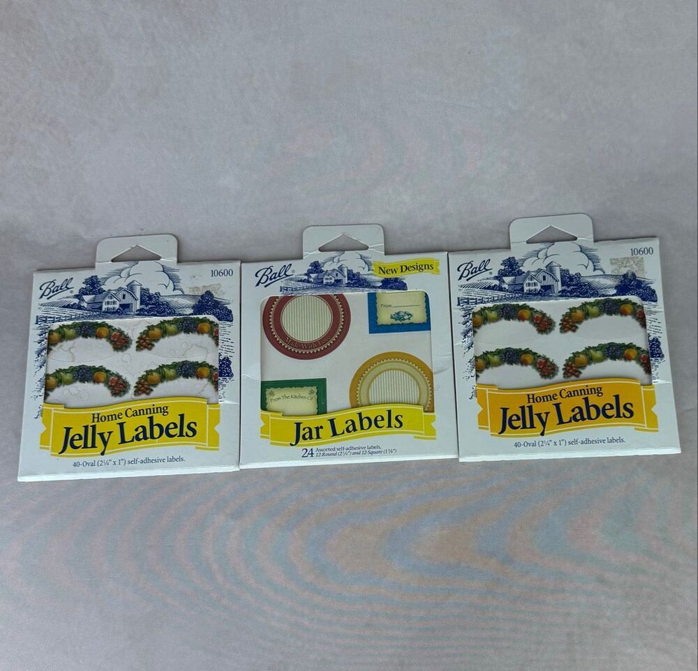 Vintage Ball Home Canning Jar and Jelly Labels NOS Set of 3